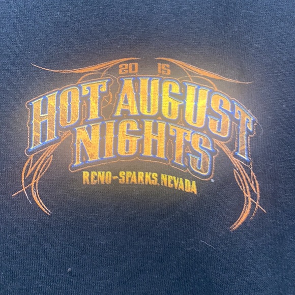 Gildan Hot August Nights Tee Black Orange Size M - Picture 3 of 6